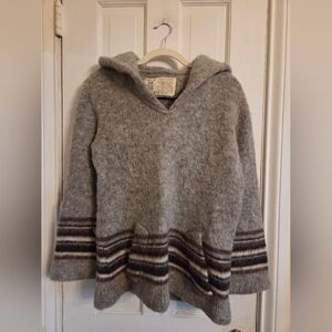 Hilda Ltd Gray Icelandic Wool Hooded Sweater